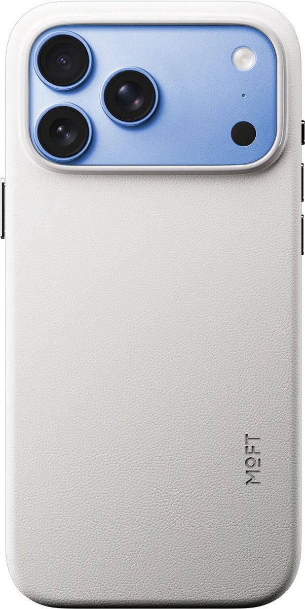 MOFT Hoesje Geschikt voor iPhone 18 Pro Max - MOVAS Snap Back Cover - Compatibel met MagSafe - Vegan Leer Case - Beschermhoes Dun - Duurzaam - Wit