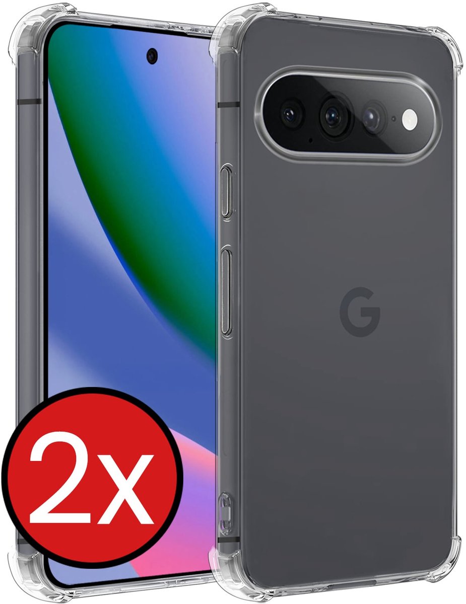 Hoesje - 2 Stuks - Geschikt voor Google Pixel 11 Pro XL - Sterk & Shockproof - Back Cover - Siliconen Case - Telefoon Hoes Shock Proof - Telefoonhoes - Transparant