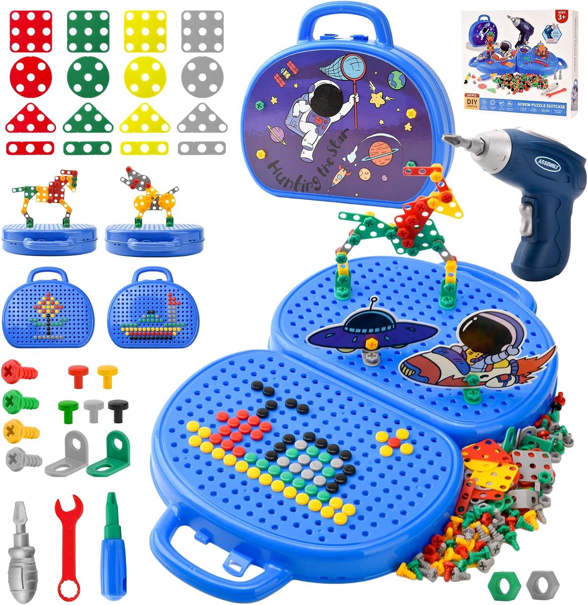 Magische Gereedschapskist met Boor, creatieve speelgoed voor meisjes en jongens, 3, 4, 5