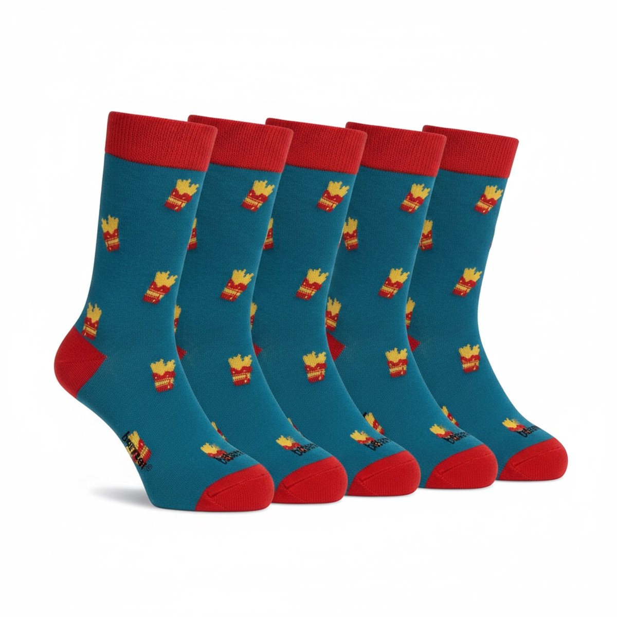 6 Paar Funny Sokken Patat - Benyson - Organisch Katoen - Naadloos - Unisex - Maat 35-46