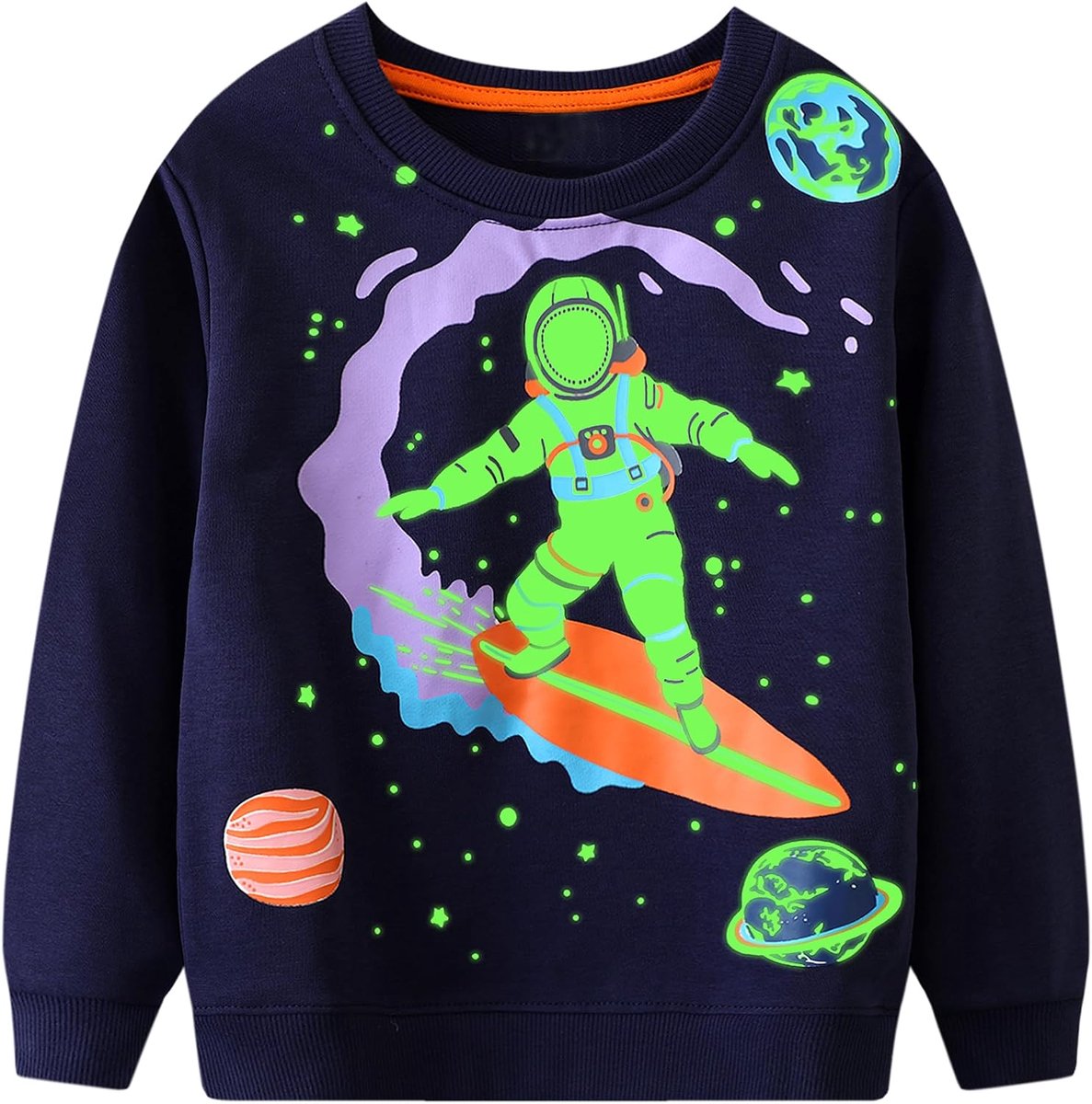 Sweatshirt voor Kinderen Baby Jongens Lange Mouwen Tops T-Shirt Jumper Katoen Casual Lichtgevende DinosaurusPrint Sweatshirt Pullover Peuter Leeftig 2-7 Jaar
