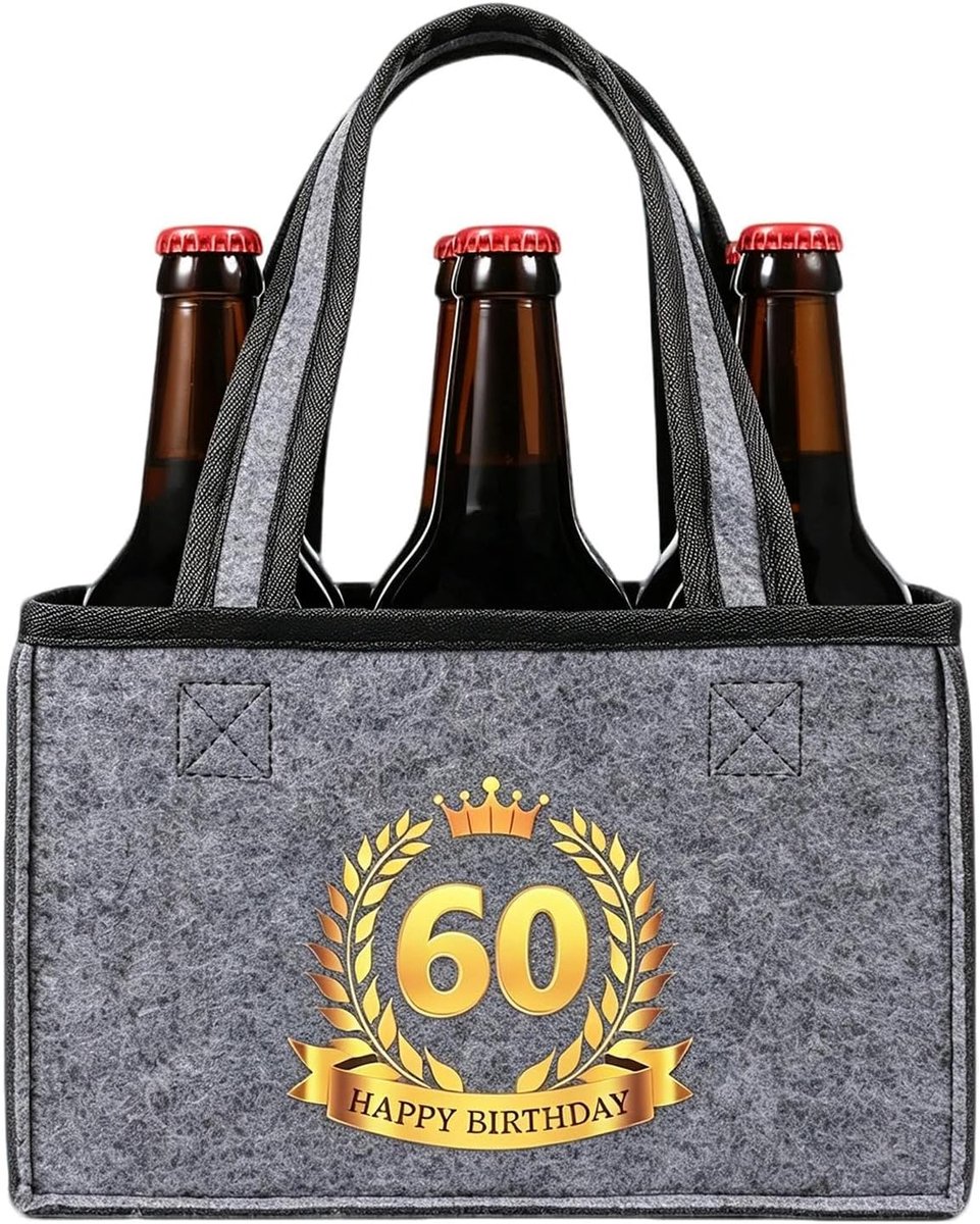 Cadeaus voor mannen, gepersonaliseerde verjaardagcadeaus, biercadeaus, mannenhandtas, bier, 60e verjaardag, 60. Geburtstag, Traditioneel