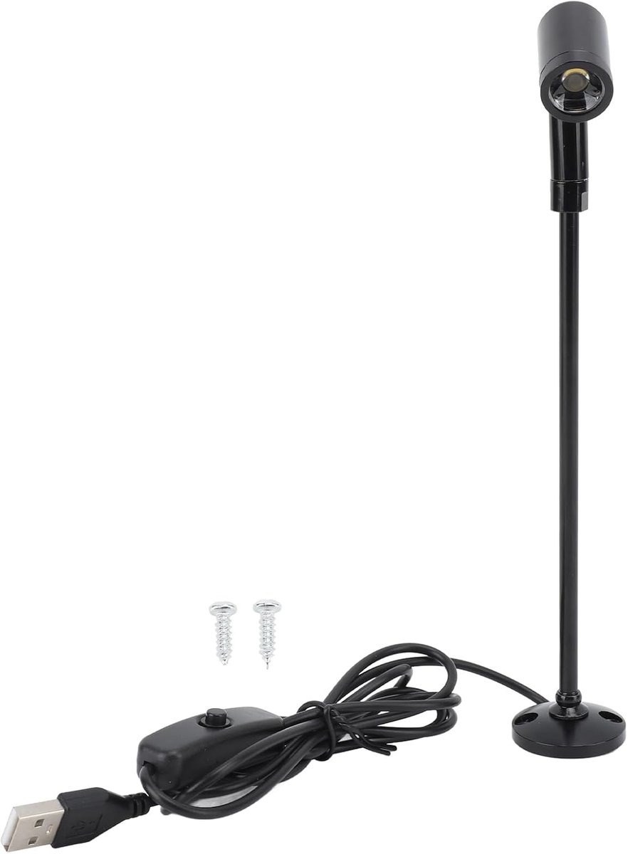 USB-aangedreven aluminium mini-spotlamp voor kunstschilderij Vitrinekast Vloerlamp Kleine kastspot Mini LED-spot (warm licht)