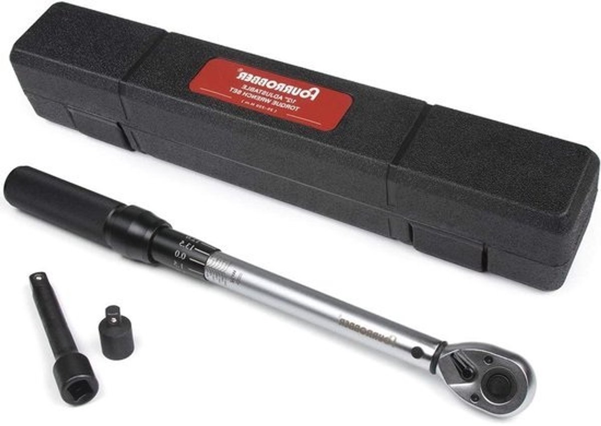 Momentsleutel - Torsiesleutel Ratelsleutel - Auto Reparatie - Nauwkeurig Instelbaar - 20-220 Nm - Zilver