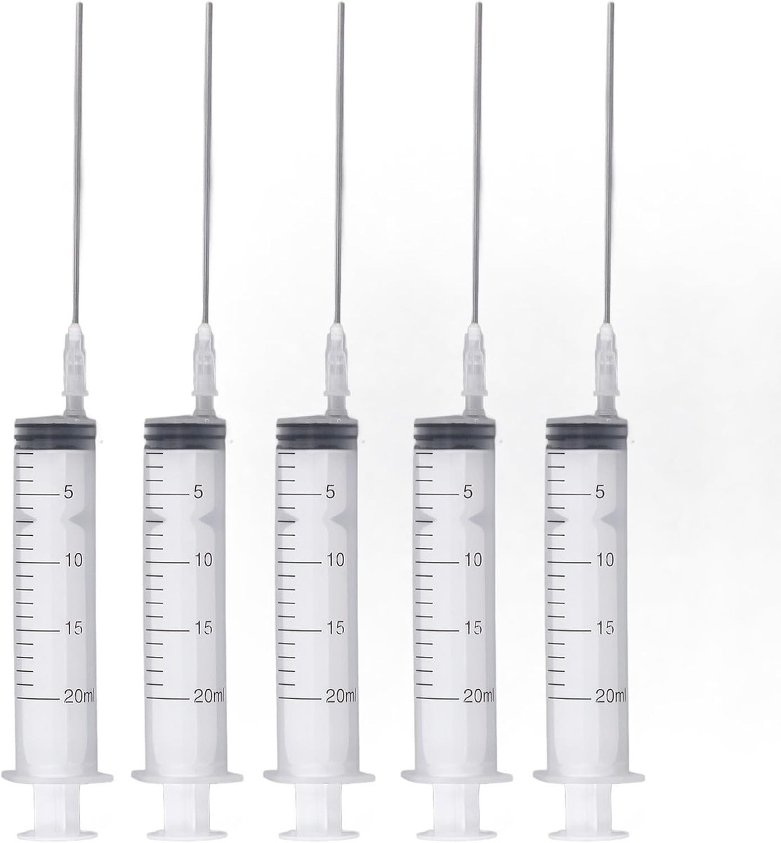 5 Stuks 20Ml Spuit met Platte RVS Naald voor Inkjet Printers, Vullen en Repareren