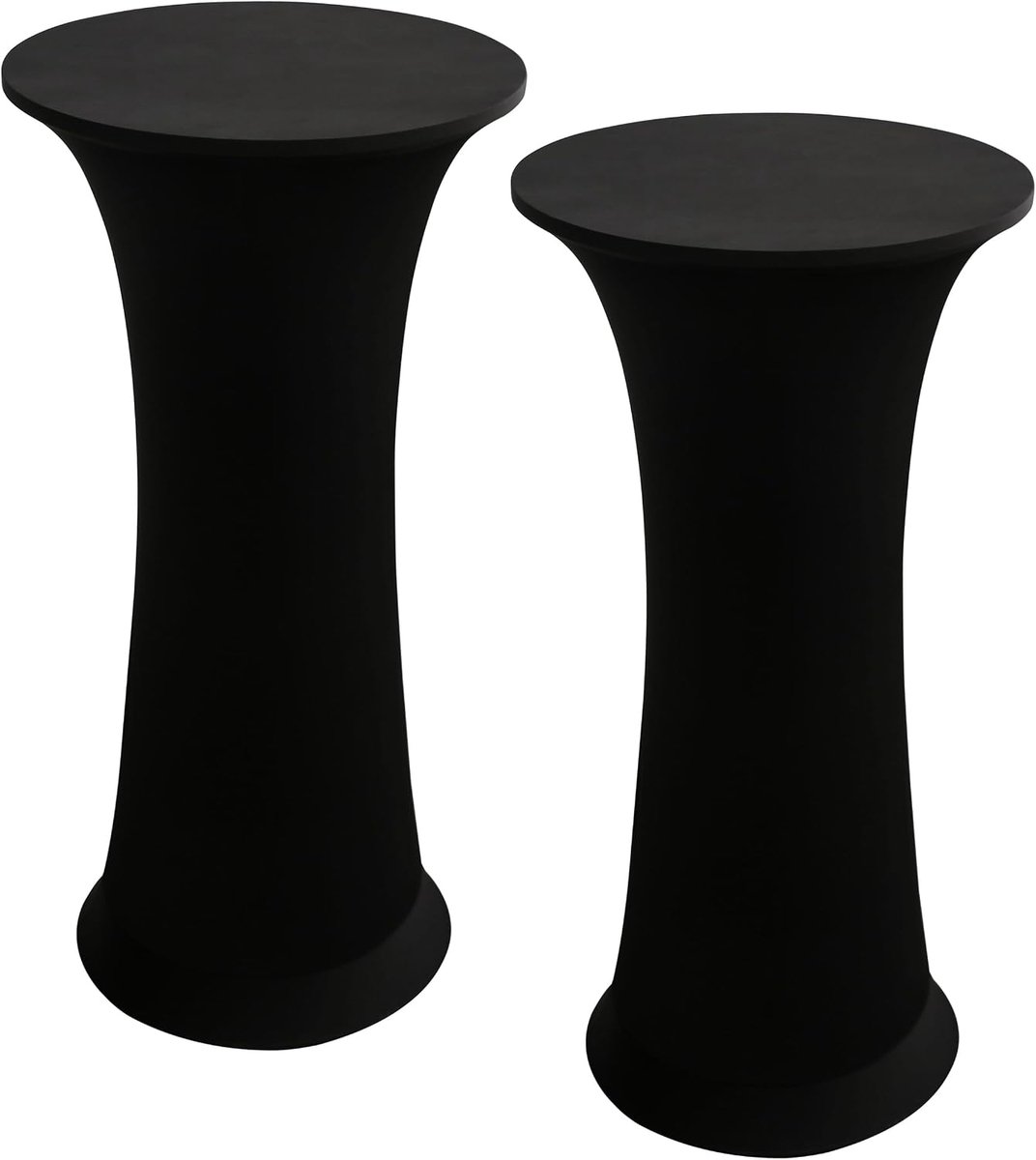 2-delige set stretch tafelhoezen tafelhoes tafelhoes voor ronde bruiloft feest banket verjaardag feest (zwart, 2-delig - Ø 80-85cm)