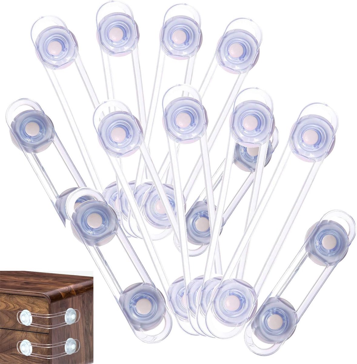 Veiligheidsslot voor baby's en peuters, met kleefslot en veiligheidsslot, voor baby's en kinderen, op kasten, oven, koelkast