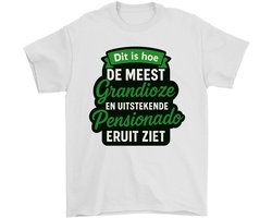 Grappig Pensioen Shirt – Dit is hoe DE MEEST Grandioze EN UITSTEKENDE Pensionado ERUIT ZIET – Feest Outfit – Unisex T-Shirt voor Dames & Heren – Leuk Cadeau