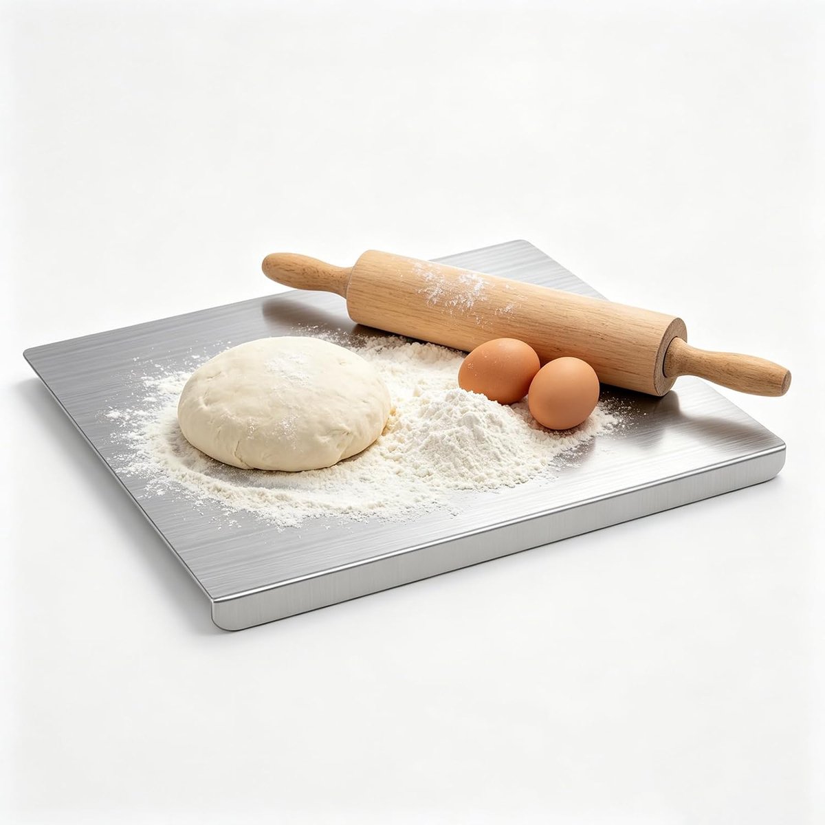 Snijplank 40 x 30 cm, zware keukenplank met aanslagrand, ideaal voor het snijden van vlees, groenten, kneden van brood en bakken, roestvrij - voor keuken, bar en restaurant