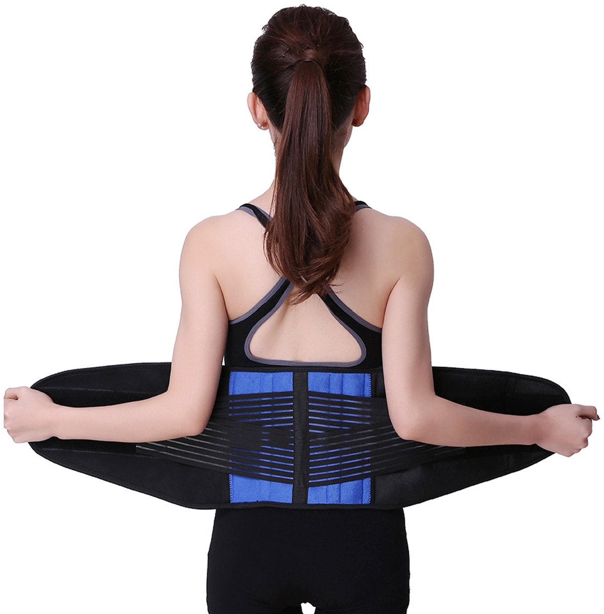 L maat lendenbrace voor de rug--verstelbare rug ondersteuningsgordel--ademend elastisch materiaal--rugband voor werk sport en dagelijks gebruik--ondersteuningsgordel voor de onderrug--unisex volwassen ondersteuningsband