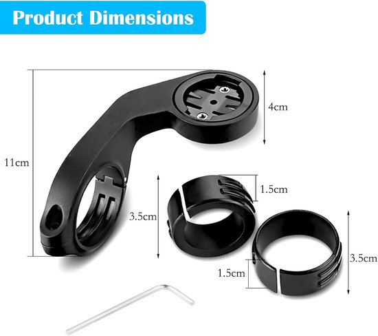 Fietssteun voor Garmin Edge 530, 540, 520, 510, 500, 200, 130, 20, 25, 800, 810, 820, 830, 1000, 1040, 1030 Plus en 910XT - Set van 2, ideaal voor fietsaccessoires en navigatie. — afbeelding 5