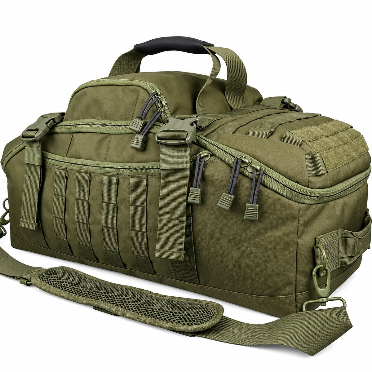 DPLUNIQ Rugzak - Tas - Sporttas - Duffel Bag - 3 in 1 - 80L - Unisex - Multifunctioneel - Polyester - 68x35x30cm - Groen