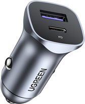 UGREEN 3.4A Autolader 30W Snellader met Power Delivery en Quick Charge