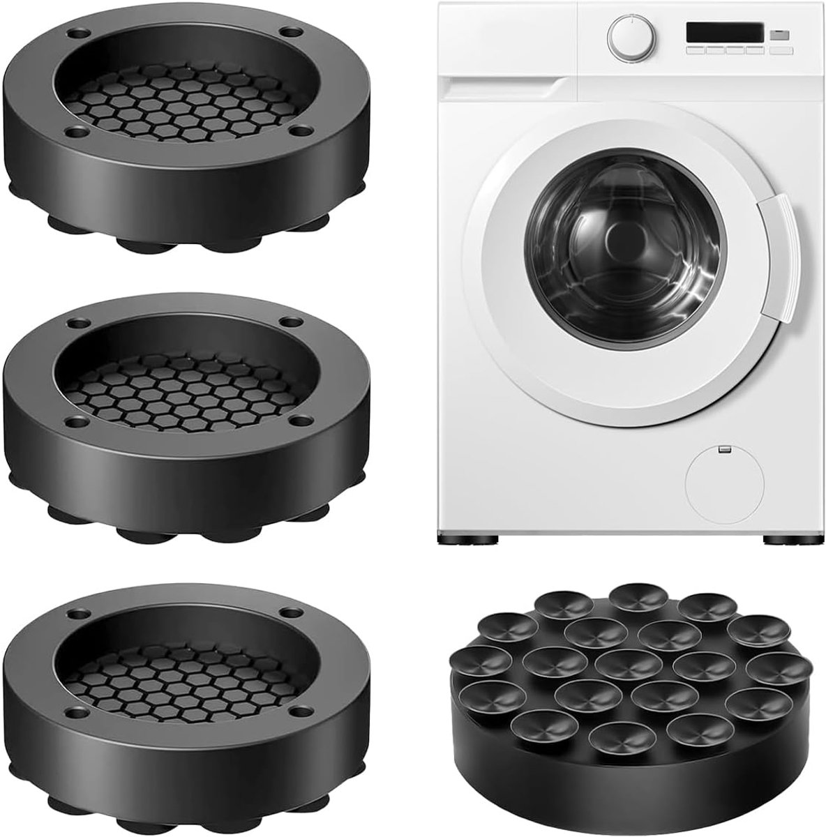 4 Universele Ronde Antislip Onderleggers Met Zuignap Voor Witte Apparaten