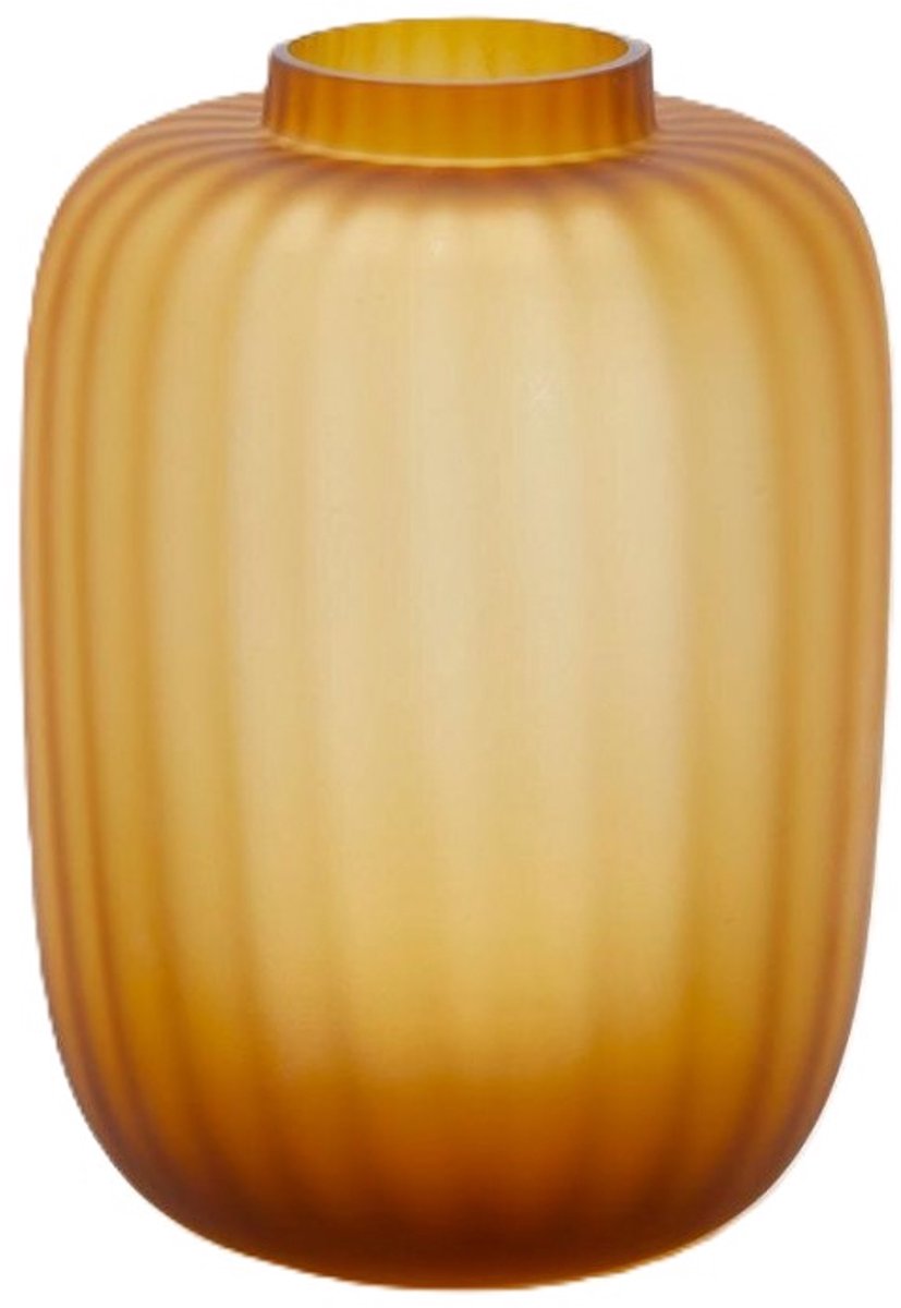 EDG - Vaas- Glas - geel - D20,5 x H29 cm - Opening 7,5 cm