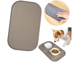 Placemat voor voerbak van hond of kat huisdieren - siliconen waterdicht - Voer-en drinkmat voor huisdieren-waterdichte mat voor honden en katten-antislip voerbak voor op de vloer- gemakkelijk schoon te maken-44x27cm