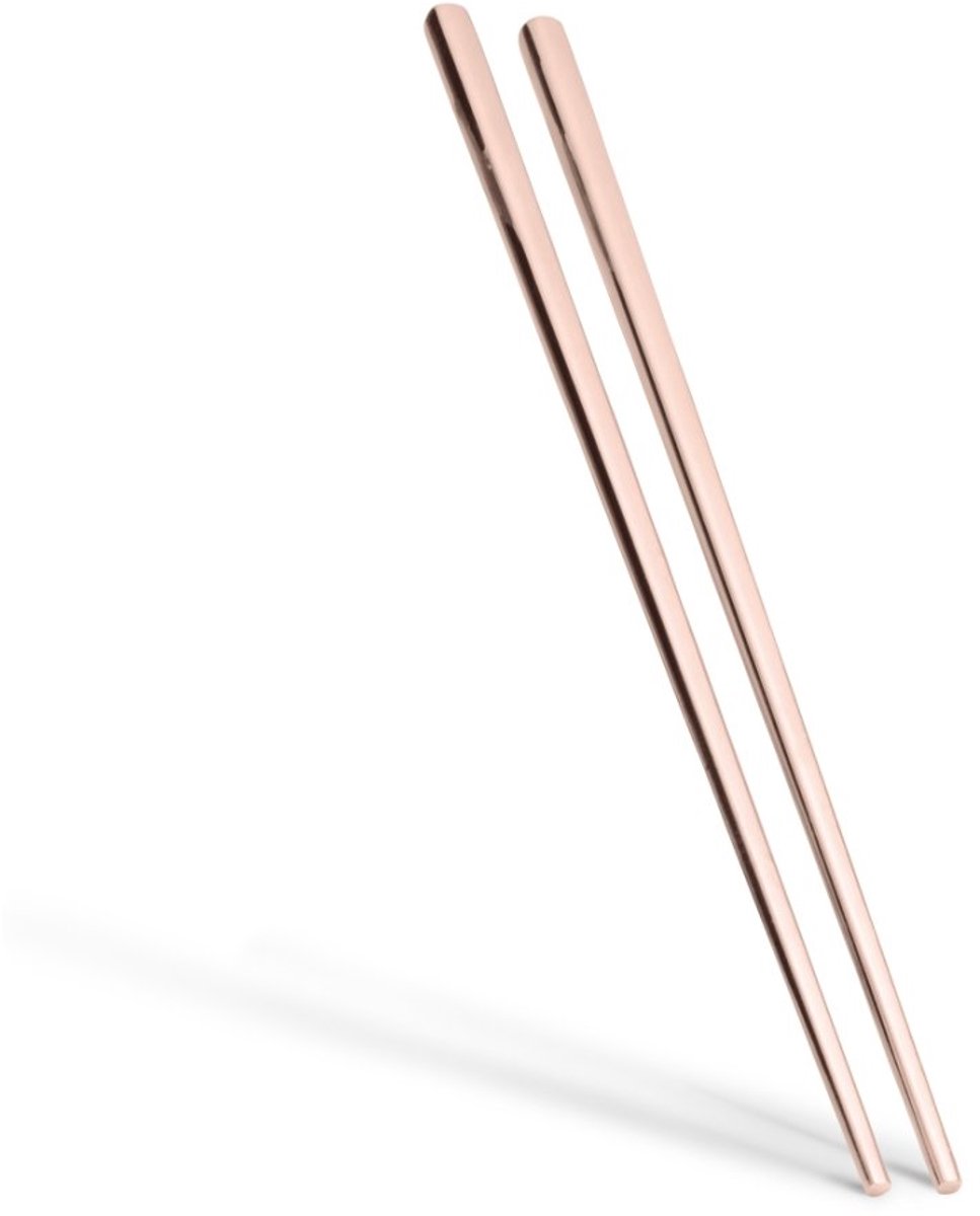 Set van 12 eetstokjes met PVD-coating uit de Rosegold Metallic Line
