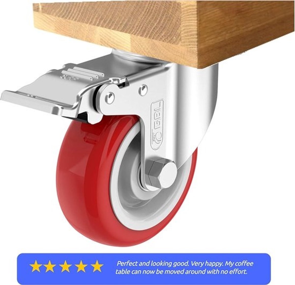 Heavy Duty Castors - Zwaarlast Zwenkwielen / Trolley Wielen voor Meubels, 4 Pieces