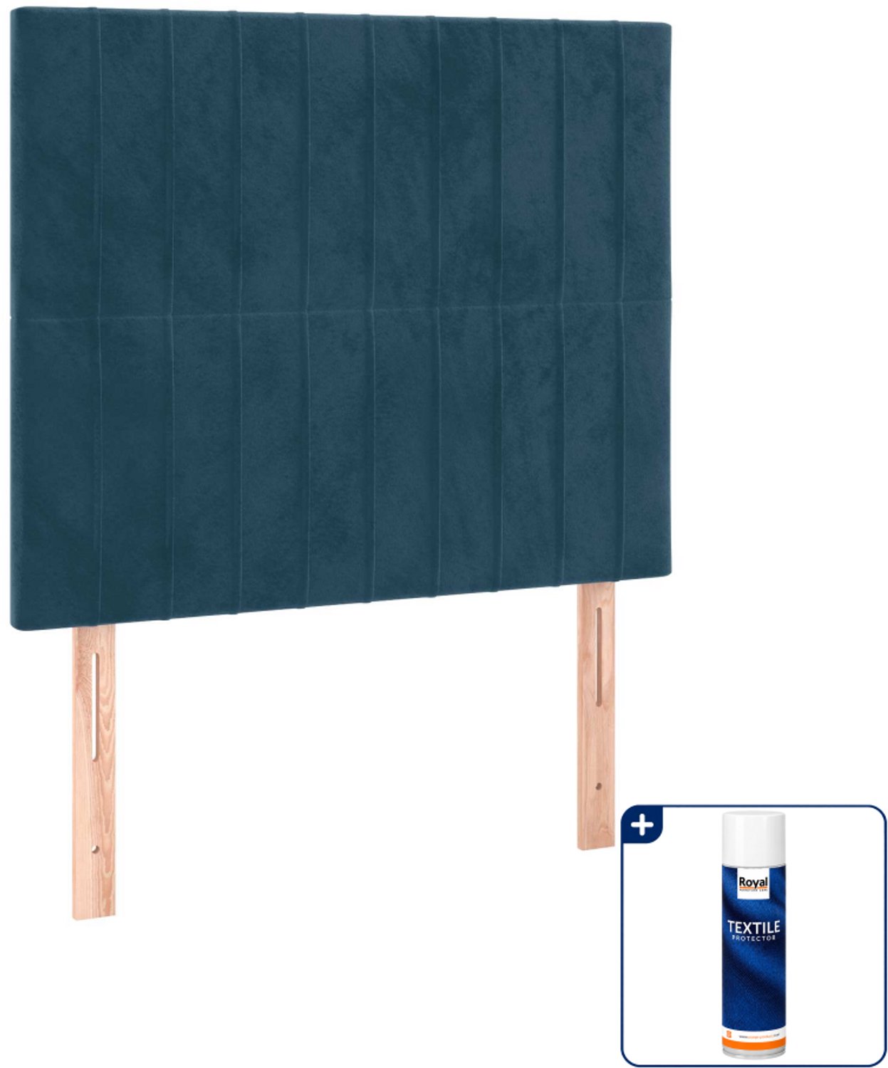 vidaXL bedframe 120 x 190 cm - fluweel - donkerblauw - Inclusief textielbeschermer 500 ml Zwart