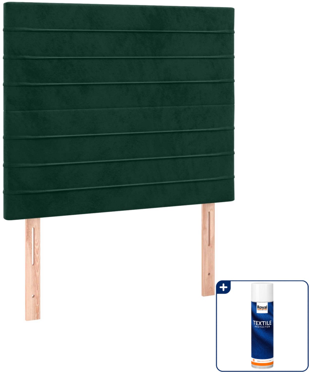 vidaXL bedframe - 120 x 190 cm - fluweel - donkergroen - Inclusief textielbeschermer 500 ml Grijs