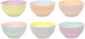 Cookinglife Kleine Kommen Pastel Harmony - Schalen, Dips - Bowls - Aardewerk Pastel - Vaatwasserbestendig & Magnetronbestendig - Ø 12 cm, 6 Stuks