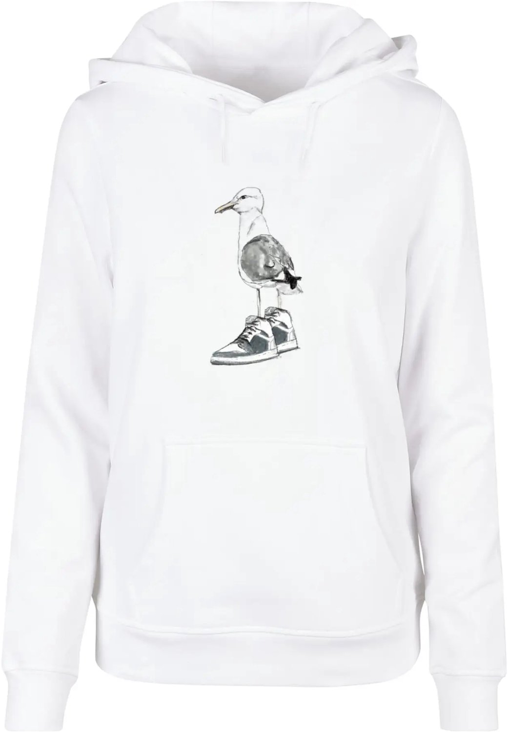 Dames Hoodie Mister Tee Seagull Sneakers Basic Wit
