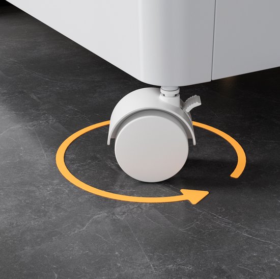 Opbergwagen Verrijdbaar – Vier Niveaus – Polypropyleen – Crèmegrijs – Met Handgreep en Vier Zwenkwielen – Voor Keuken en Badkamer — afbeelding 2