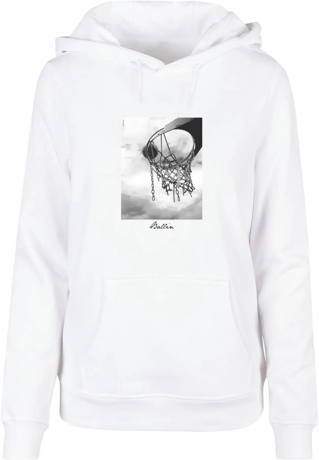 Dames Hoodie Mister Tee Ballin 2.0 New Basic Wit