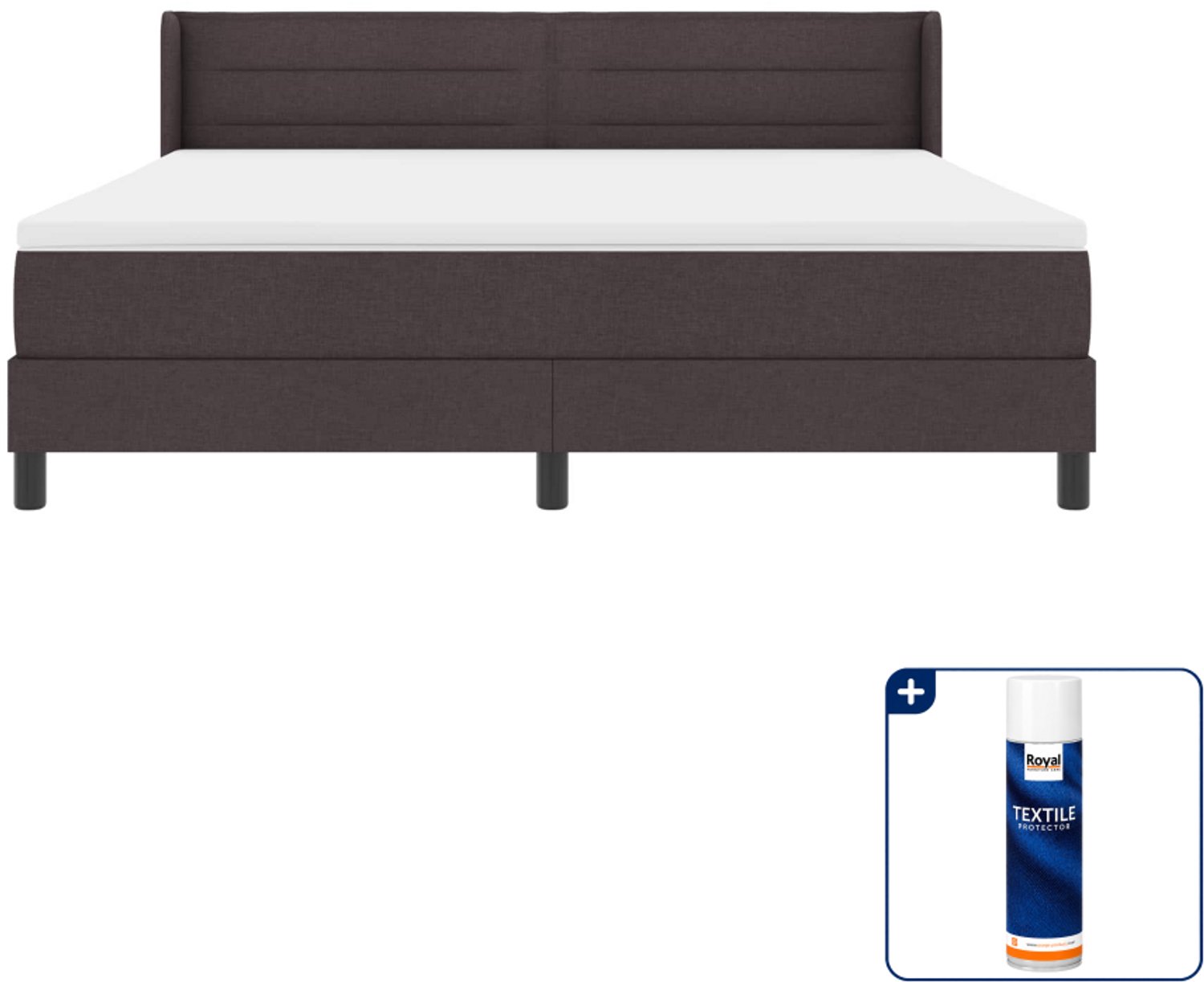 vidaXL Kingsize boxspringbed - 180 x 200 cm - donkerbruin - Inclusief textielbeschermer 500 ml
