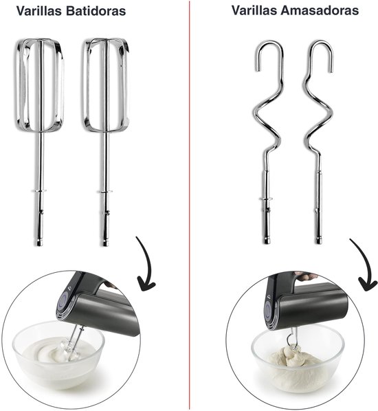 Handmixer - 350 W - Zwart/Bruin — afbeelding 3