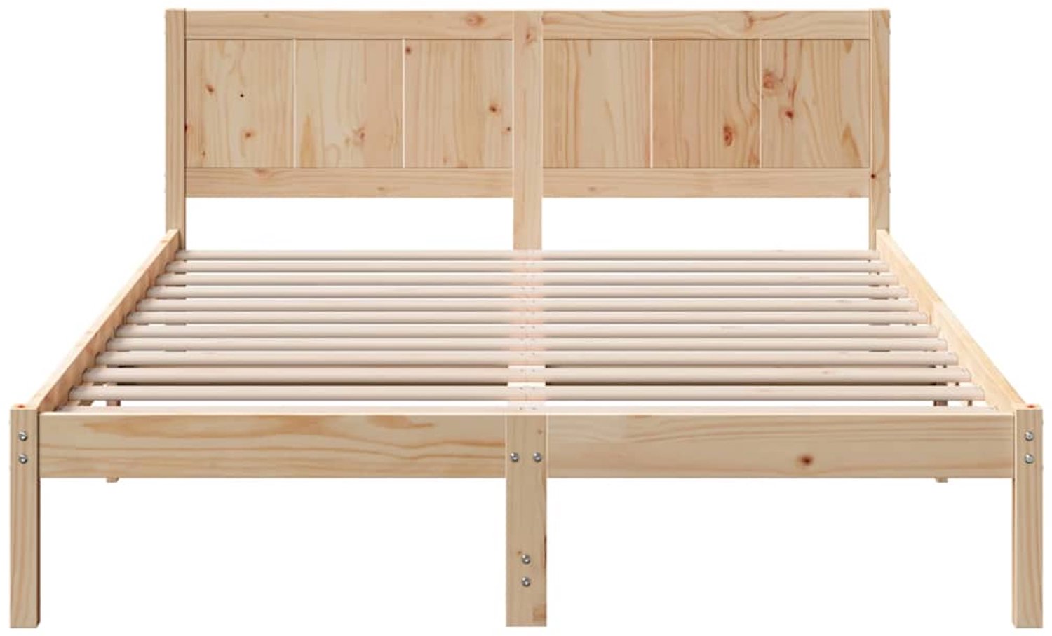 vidaXL Bedframe Small double - 140 x 200 cm - massief grenenhout - bruin - Inclusief antikrasvilt 177-delig