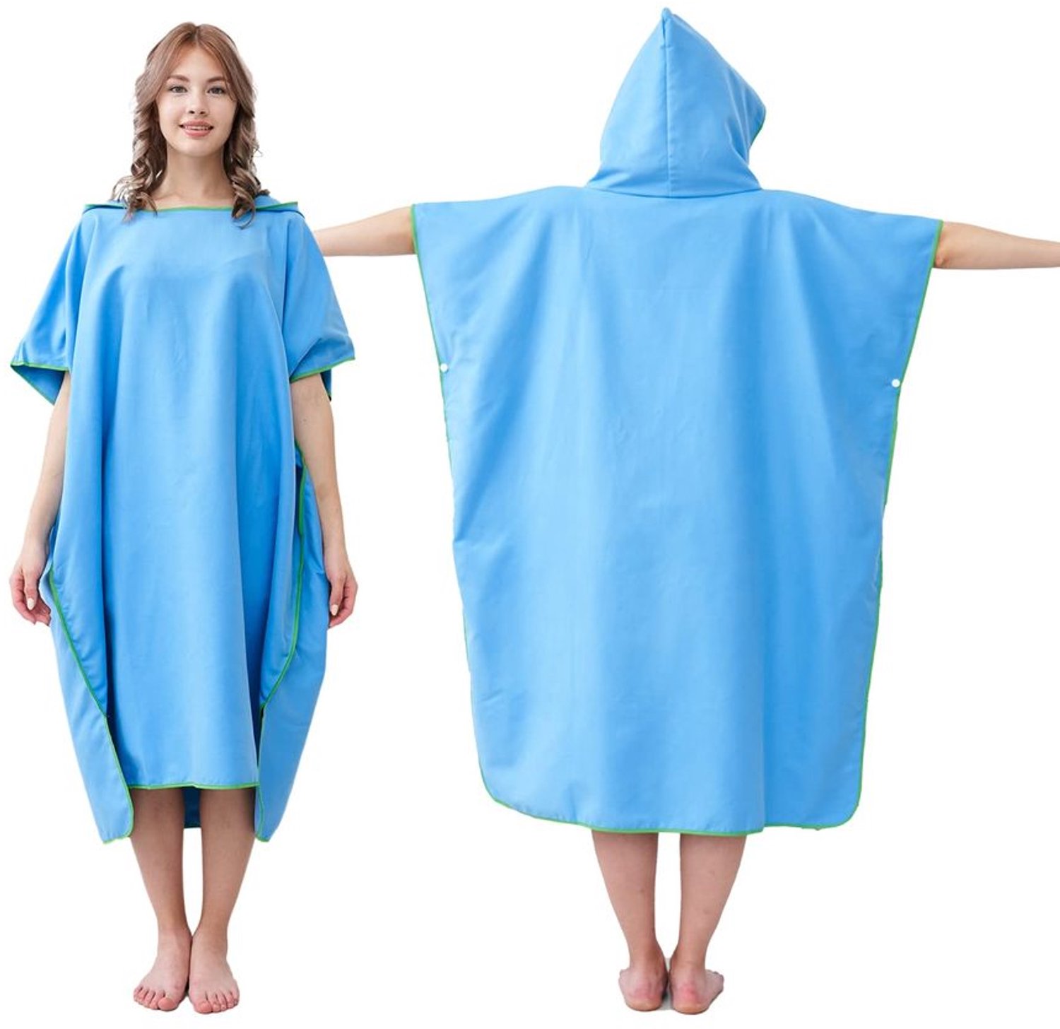 Microvezel Surf Poncho Handdoek voor Volwassenen Blauw