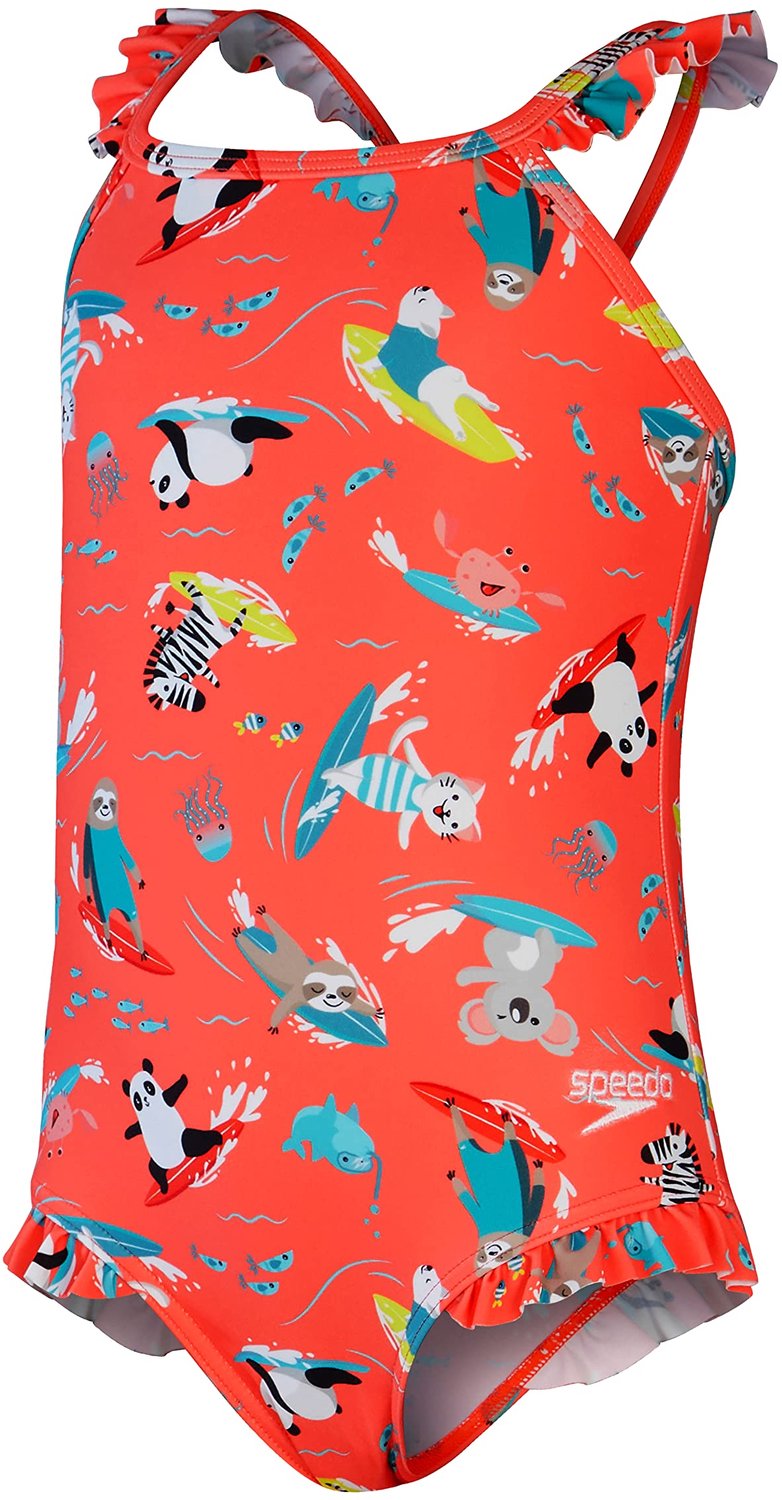 Speedo Zwemkledij DIG FRILL THINSTR SWIMSUIT PIN/GRN PinGrn