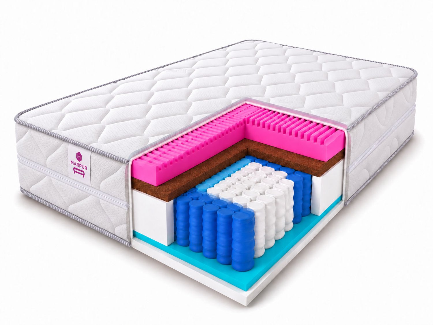 MARPUR Premium Pocketveringmatras - 7 Comfortzones H3 (Medium) - 26 cm dik - 180x200 cm - Tencel