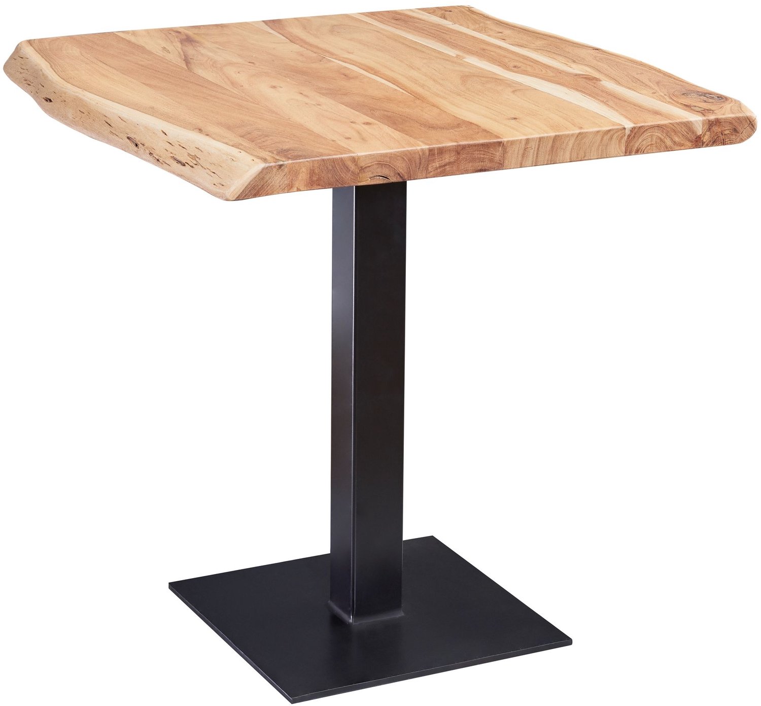 Cosmo Casa Eettafel - Massief Acaciahout - Bruin - Stalen Onderstel - 75 x 80 x 75 cm
