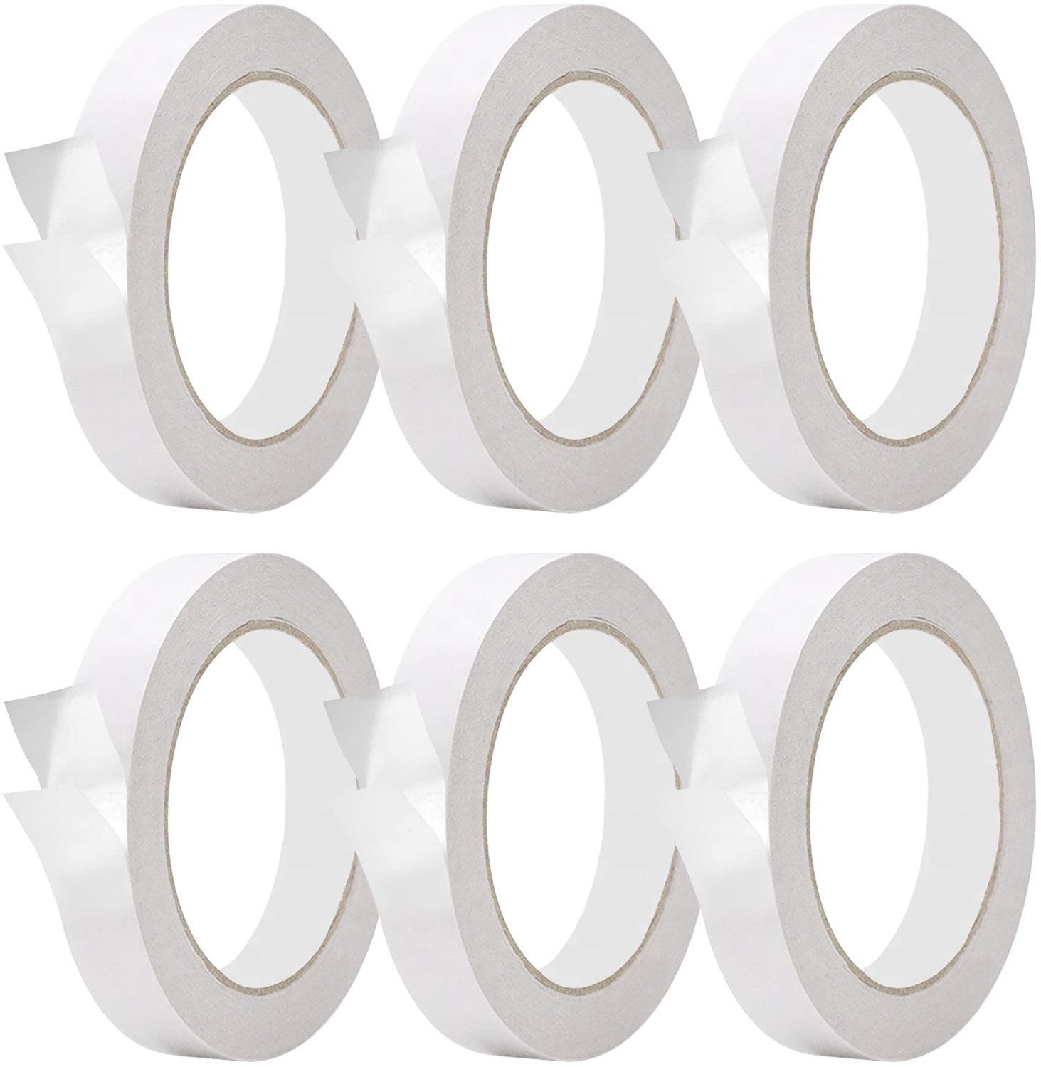 Dubbelzijdige Tape Extra Sterk - Transparante Plakband voor DIY en Scrapbooking (Pack van 6 Rollen)