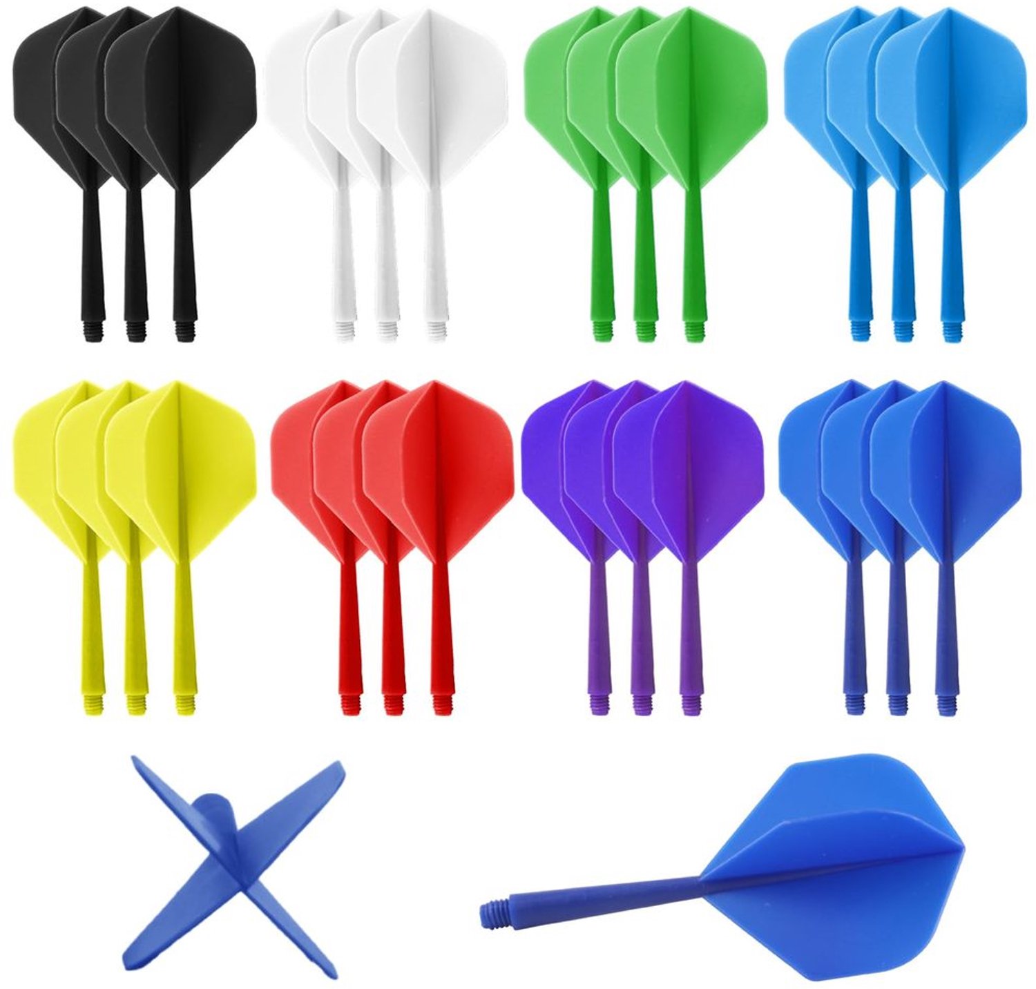 Set van 24 Professionele Darts Vliegers met As