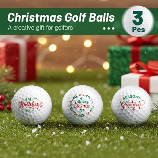 Set van 3 Schattige Kerst Golfballen — afbeelding 3