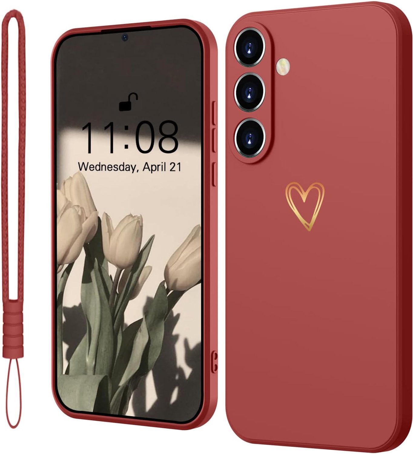 Hoesje voor Samsung Galaxy S23 5G met hartje, rood