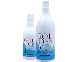 GOLDEN Brazilian Blue Protein Keratine Haarbehandeling 1000ml + 500ml Pre-Shampoo – Ontkrulling zonder Irriterende Geur, Regenererend en Stijlend Haar | zonder formaldehyde en carbocysteïne | -met anty yellow system