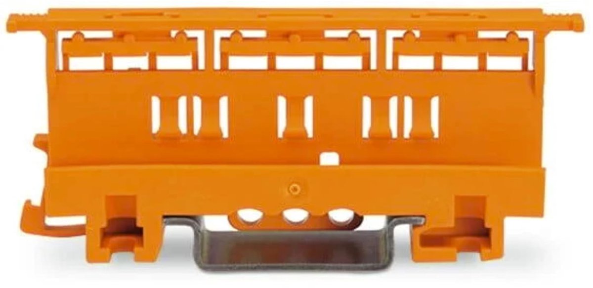 SnelShoppen - WAGO Montageadapter 6 mm² voor TS 35 Rail, Oranje, 10 Stuks, Geschikt voor 221 Serie, Eenvoudige Installatie, Tijd Besparend