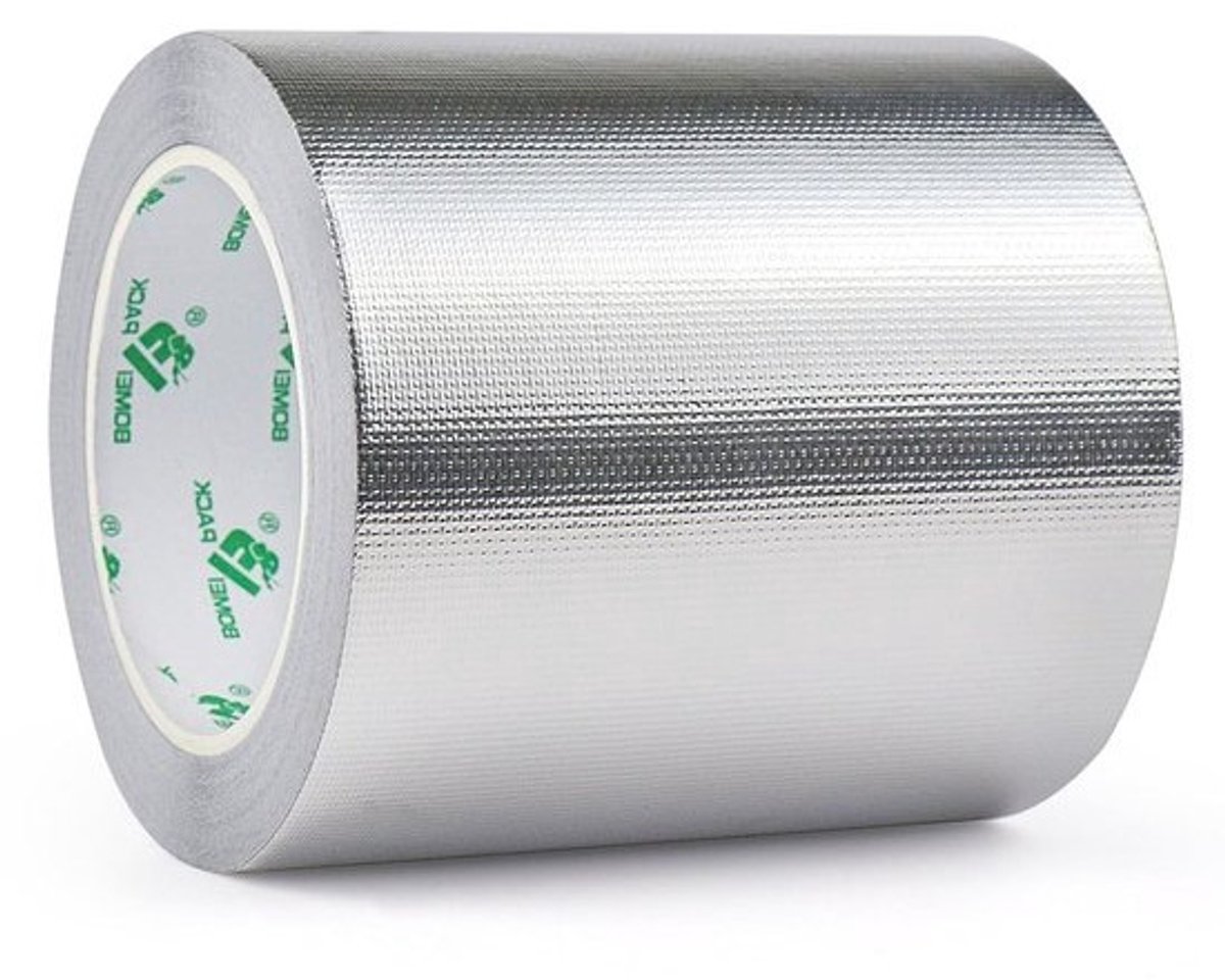 Versterkte aluminium plakband 120 mm x 20 m - waterdichte, warmtebestendige tape