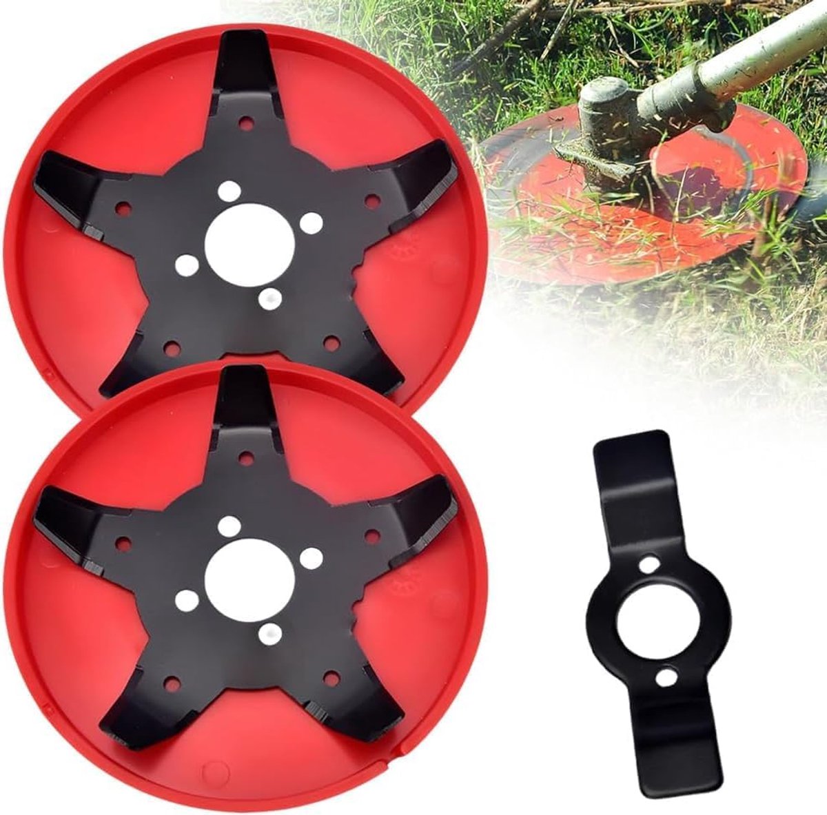 Onkruidborstel voor grastrimmer, professionele onkruidborstel, bosmaaier, onkruidverwijderaar, tuingereedschap, onkruidborstel voor bosmaaier voor onkruidverwijdering, bosmaaier accessoires (2 stuks)