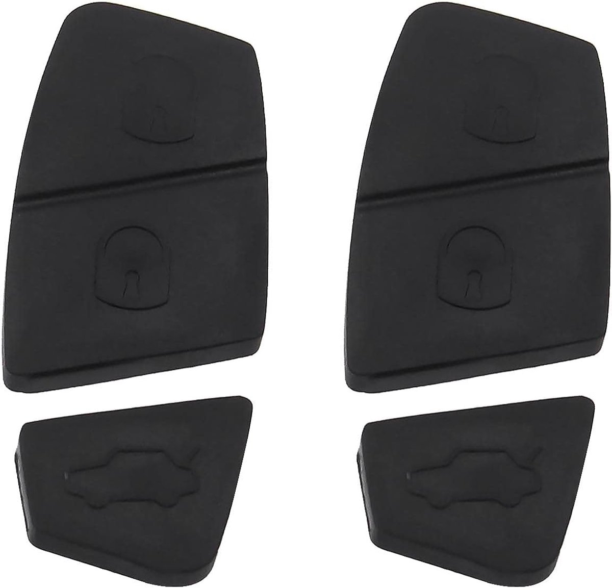 2x Auto 3-knops Afstandsbediening Sleutelhoes Reparatie 3 Knoppen Sleutelhanger Vervanging Knop Pad Zwart Compatibel met Ford KA MK2