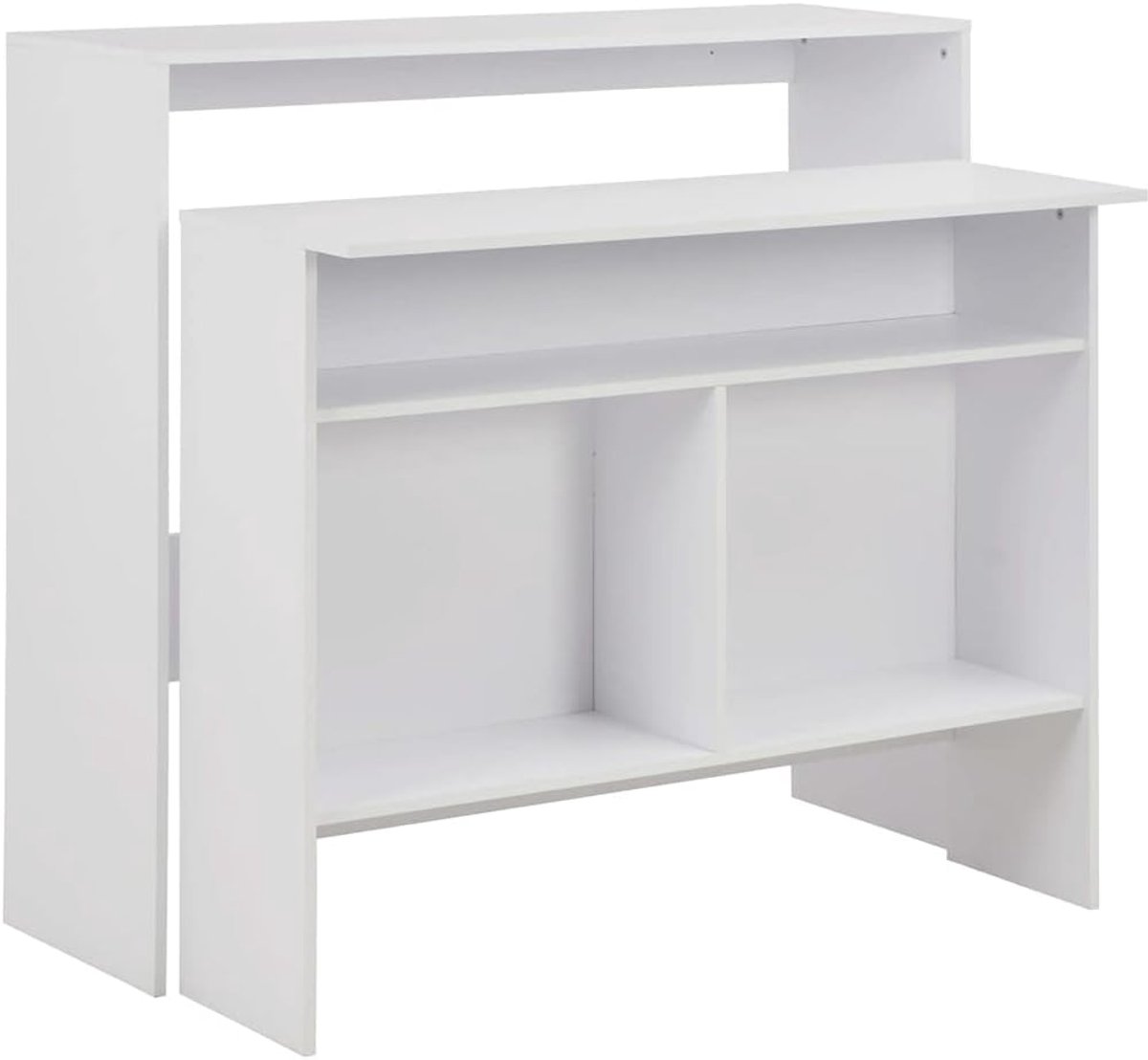 Bartafel met 2 tafelbladen wit familie eettafel eetkamer tafel voor keuken 130x40x120 cm