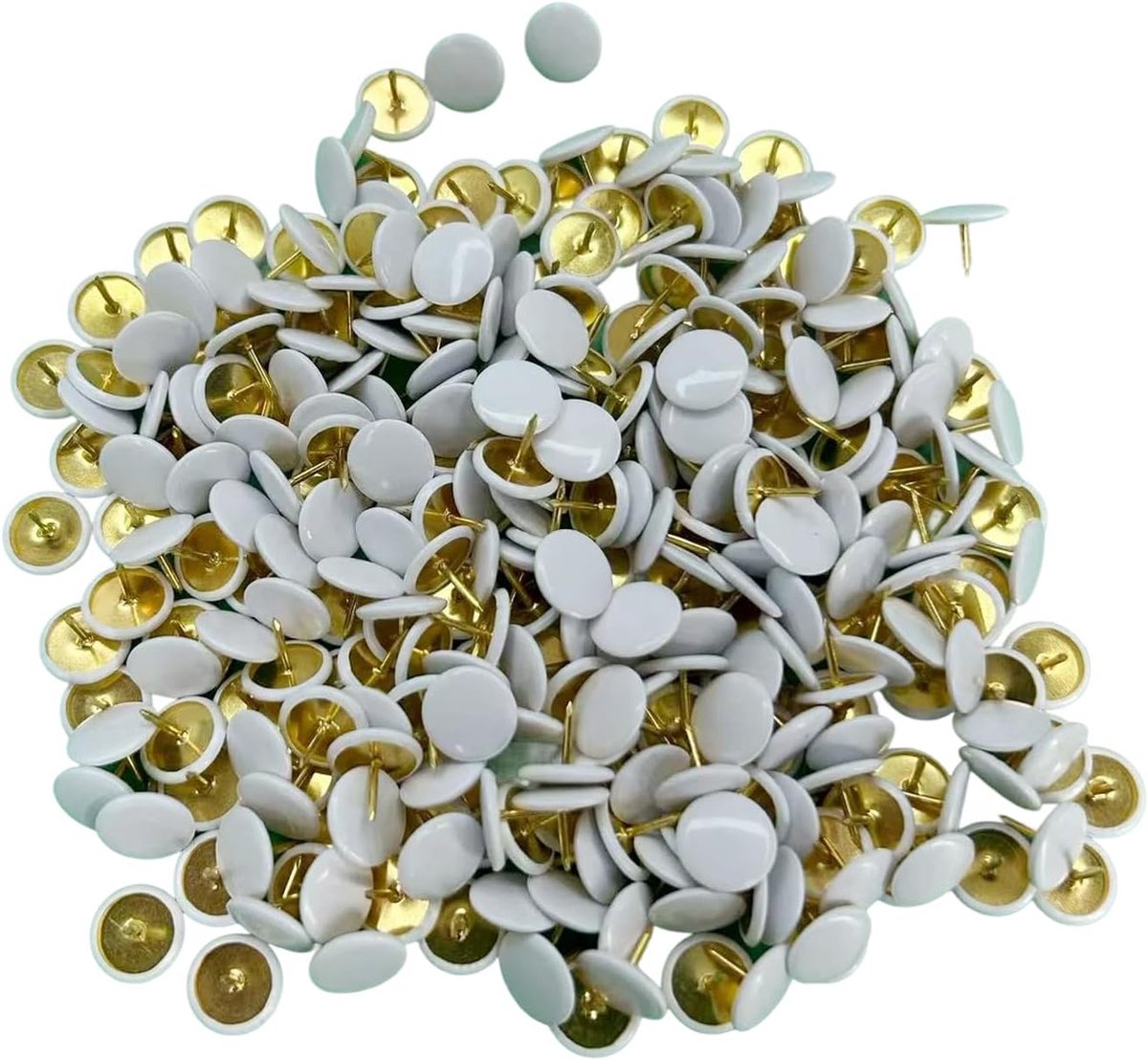 Set van 300 decoratieve nagels, kunststof kopspelden, gekleurde punaises voor kaarten, foto's, kurkbord, markering, voor familie en kantoor, met praktische opbergdoos (wit)