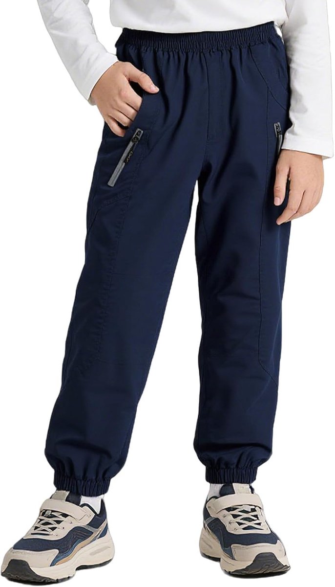 Wandelbroek Outdoorbroek Waterdichte Wandelbroek met Reflecterende Strepen Zachte Mesh Voering Winddicht Regenbroek Lichtgewicht Jongens Meisjes Broek voor Camping Sport Maat 122-164