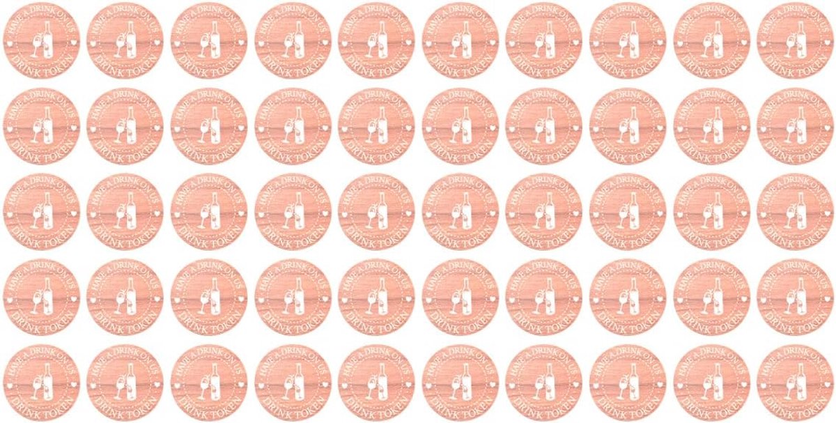 50 Stks Houten Drinken Token, Ronde Patroon Drank Ticket Chips, Rustieke Houten Bar Token Voor Bruiloft Verjaardagsfeestje Bar Event Decor