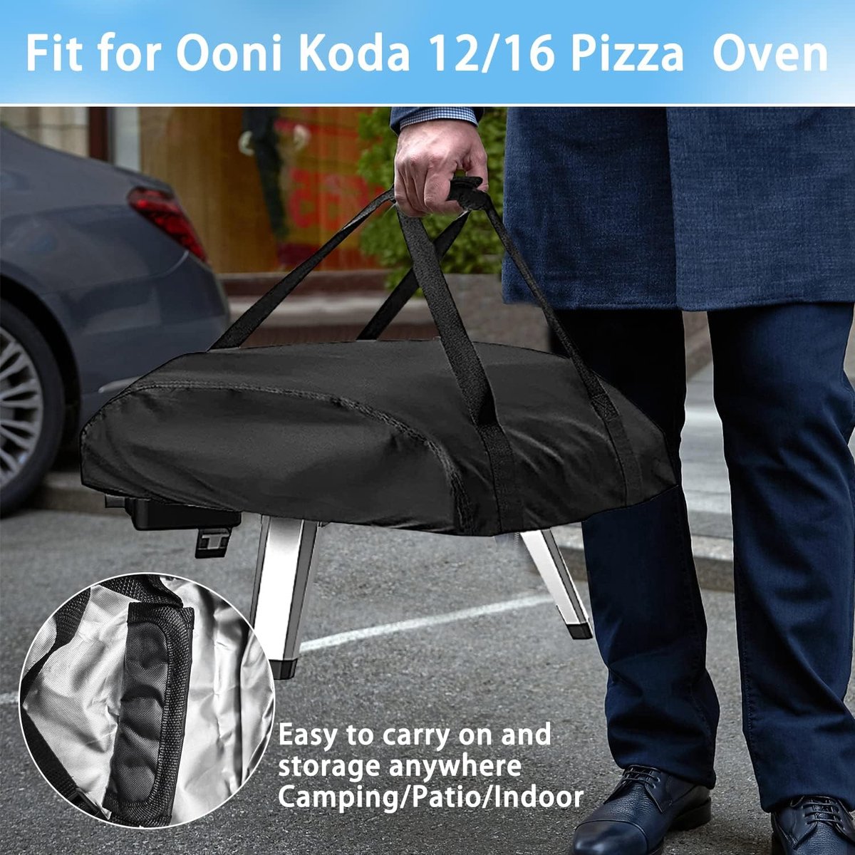 Pizza Oven Cover for Ooni Koda 12,420D Waterproof Weatherproof Oxford Fabric Pizza Oven Carry Bag Pizza Oven - ShopVlot – foto 7