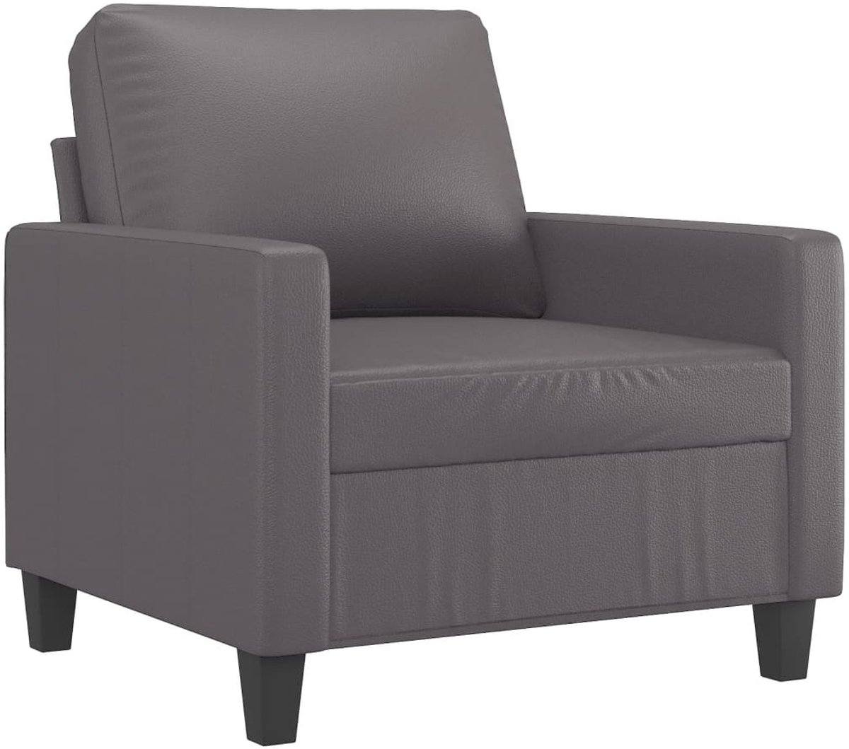 vidaXL Fauteuil - 60 - cm - kunstleer - grijs